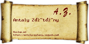 Antaly Zétény névjegykártya